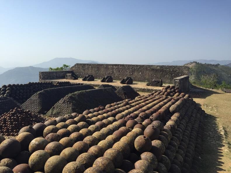 Historic cannonballs at the Citadelle
